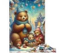 500 Piece Jigsaw Puzzles for Adults Merry Christmas Wooden Jigsaw Puzzles for Adults Puzzles Educational Puzzle for Family And Friends Gifts 500pcs (52x38cm)