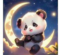 500 Piece Jigsaw Puzzles for Adults Moon Cartoon Panda, Educational Games, Impossible Hard Difficult Challenging, Relaxation Jigsaw Puzzles for Adults 500 Pieces 17.7x17.7 inch