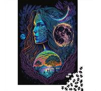 500 Piece Jigsaw Puzzles for Adults Mother Earth Blacklight Jigsaw Puzzles for Adults, Wooden Puzzles Educational Stress Relief Toy Puzzle 500pcs (52x38cm)