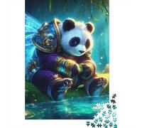 500 Piece Jigsaw Puzzles for Adults Panda Warrior Jigsaw Puzzles for Adults, Wooden Puzzles Educational Stress Relief Toy Puzzle 500pcs (52x38cm)