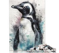500 Piece Jigsaw Puzzles for Adults 'Penguin Beauty Black Ink Jigsaw Puzzle Children Wooden Puzzles Family Entertainment Toys 500pcs (52x38cm)