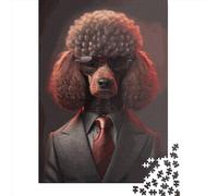500 Piece Jigsaw Puzzles for Adults Red Poodle Jigsaw Puzzles for Adults, Wooden Puzzles Educational Stress Relief Toy Puzzle 500pcs (52x38cm)