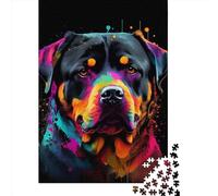 500 Piece Jigsaw Puzzles for Adults Rottweiler Colorful Jigsaw Puzzle Children Wooden Puzzles Family Entertainment Toys 500pcs (52x38cm)