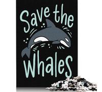 500 Piece Jigsaw Puzzles for Adults Save The Whales Orca Kille Jigsaw Puzzle Children Wooden Puzzles Family Entertainment Toys 500pcs (52x38cm)