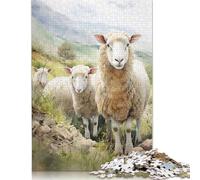 500 Piece Jigsaw Puzzles for Adults Sheep Watercolor Jigsaw Puzzles for Adults, Wooden Puzzles Educational Stress Relief Toy Puzzle 500pcs (52x38cm)
