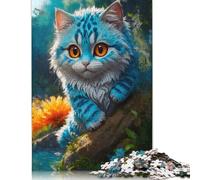 500 Piece Jigsaw Puzzles for Adults 'Smiling Cat on The Rocks Jigsaw Puzzle Children Wooden Puzzles Family Entertainment Toys 500pcs (52x38cm)