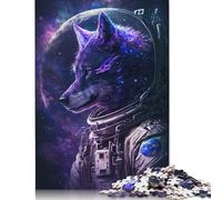 500 Piece Jigsaw Puzzles for Adults Space Astronaut Wolf Jigsaw Puzzles DIY Wooden Jigsaws Toys Home Decoration 500pcs (52x38cm)