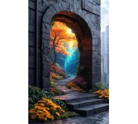 500 Piece Jigsaw Puzzles for Adults - Stone Arch Autumn Scenery - Decorative Wall Art Gift for Adults & Families - 20.47x14.96 ich - with Poster & Letters on Back