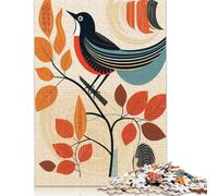 500 Piece Jigsaw Puzzles for Adults Stylized Bird on Branch Jigsaw Puzzle Children Wooden Puzzles Family Entertainment Toys 500pcs (52x38cm)