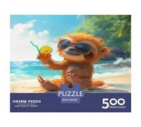500 Piece Jigsaw Puzzles for Adults Summer Beach Monkey Jigsaw Puzzles for Adults, Wooden Puzzles Educational Stress Relief Toy Puzzle 500pcs (52x38cm)