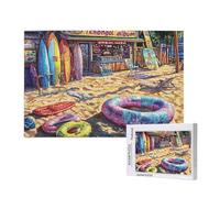 500 Piece Jigsaw Puzzles for Adults,Summer Jigsaw Puzzles for Adults, Wooden Puzzle with Gift Box,Beach Jigsaws for Family Educational Games, Unique Gifts for Women/Men, Home Wall Decor,ML-1445
