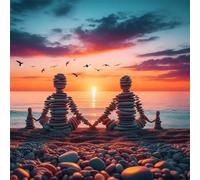 500 Piece Jigsaw Puzzles for Adults Sunset Beach Couple, Fun Challenges, Educational Games, Difficult Jigsaw Puzzles for Adults, Puzzle 500 Pieces