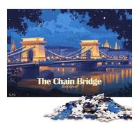 500 Piece Jigsaw Puzzles for Adults The Chain Bridge Budapest Illustration Jigsaw Puzzle Children Wooden Puzzles Family Entertainment Toys 500pcs (52x38cm)