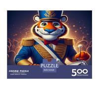 500 Piece Jigsaw Puzzles for Adults Tiger Drumming Jigsaw Puzzle Children Wooden Puzzles Family Entertainment Toys 500pcs (52x38cm)