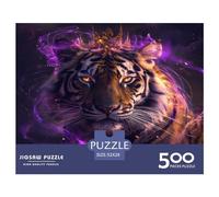 500 Piece Jigsaw Puzzles for Adults Tiger Glowing Jigsaw Puzzles for Adults, Wooden Puzzles Educational Stress Relief Toy Puzzle 500pcs (52x38cm)