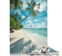 500 Piece Jigsaw Puzzles for Adults Tropical Beach Serenity Wooden Jigsaw Puzzles for Adults Puzzles Educational Puzzle for Family And Friends Gifts 500pcs (52x38cm)