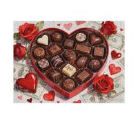 500 Piece Jigsaw Puzzles for Adults, Valentine's Romantic Love Jigsaw Puzzles，Heart Chocolate Box Roses Puzzle，Challenging Family Activity Perfect for Game Nights，Puzzle Wall Art Decor