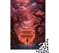 500 Piece Jigsaw Puzzles for Adults Walk Among Cherry Trees Jigsaw Puzzle Children Wooden Puzzles Family Entertainment Toys 500pcs (52x38cm)