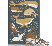 500 Piece Jigsaw Puzzles for Adults Whales Jigsaw Puzzle Children Wooden Puzzles Family Entertainment Toys 500pcs (52x38cm)