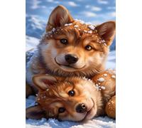 500 Piece Jigsaw Puzzles for Adults - Winter Animals Dogs - Decorative Wall Art Gift for Adults & Families - 20.47x14.96 ich - with Poster & Letters on Back