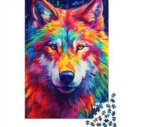 500 Piece Jigsaw Puzzles for Adults Wolf Colorful Jigsaw Puzzle Children Wooden Puzzles Family Entertainment Toys 500pcs (52x38cm)