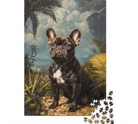 500 Piece Jigsaw Puzzles FRENCH BULLDOG Puzzle for Adults Woodenboard Puzzles Interesting Stress Reduction Jigsaw Puzzles 500pcs (52x38cm)