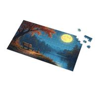 500 Piece Jigsaw Puzzles Full Moon Over The Serene Lake Picture Puzzle Puzzles 500 Pieces Easter Gifts For Toddlers(300PCS)