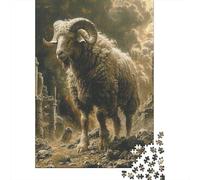500 Piece Jigsaw Puzzles Game Animal Goat Wooden Puzzles Educational Game Challenge Toy As A 500pcs (52x38cm)