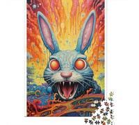 500 Piece Jigsaw Puzzles Game Art Animal Rabbit Wooden Puzzles Educational Game Challenge Toy As A 500pcs (52x38cm)