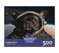 500 Piece Jigsaw Puzzles Game Astronaut Bulldog Wooden Puzzles Educational Game Challenge Toy As A 500pcs (52x38cm)