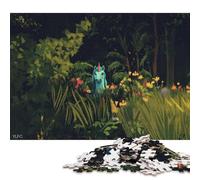 500 Piece Jigsaw Puzzles Game Blue Unicorn in Forest Wooden Puzzles Educational Game Challenge Toy As A 500pcs (52x38cm)