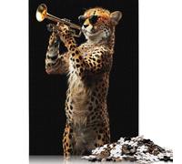500 Piece Jigsaw Puzzles Game Cheetah Trumpet Wooden Puzzles Educational Game Challenge Toy As A 500pcs (52x38cm)