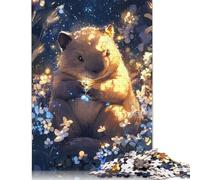 500 Piece Jigsaw Puzzles Game Cute Wombat Dreamy Artwork - Little Paws Wooden Puzzles Educational Game Challenge Toy As A 500pcs (52x38cm)