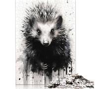 500 Piece Jigsaw Puzzles Game 'Echidna Beauty Black Ink Wooden Puzzles Educational Game Challenge Toy As A 500pcs (52x38cm)