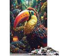 500 Piece Jigsaw Puzzles Game Glowing Toucan Bird Wooden Puzzles Educational Game Challenge Toy As A 500pcs (52x38cm)