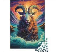 500 Piece Jigsaw Puzzles Game Goat In The Sea Wave Wooden Puzzles Educational Game Challenge Toy As A 500pcs (52x38cm)