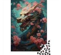 500 Piece Jigsaw Puzzles Game Japanese Dragon Cherry 11 Wooden Puzzles Educational Game Challenge Toy As A 500pcs (52x38cm)