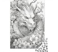 500 Piece Jigsaw Puzzles Game Japanese Dragon Cherry Wooden Puzzles Educational Game Challenge Toy As A 500pcs (52x38cm)
