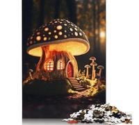 500 Piece Jigsaw Puzzles Game Mushroom House Wooden Puzzles Educational Game Challenge Toy As A 500pcs (52x38cm)