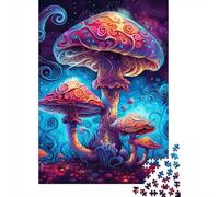500 Piece Jigsaw Puzzles Game Mushroom Wooden Puzzles Educational Game Challenge Toy As A 500pcs (52x38cm)