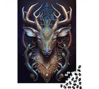 500 Piece Jigsaw Puzzles Game Mystical Cosmic Deer Wooden Puzzles Educational Game Challenge Toy As A 500pcs (52x38cm)