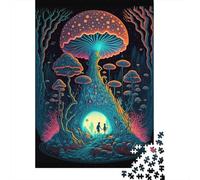 500 Piece Jigsaw Puzzles Game Psychedelic Mushroom Fores Wooden Puzzles Educational Game Challenge Toy As A 500pcs (52x38cm)