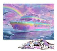 500 Piece Jigsaw Puzzles Game Rainbow Voyage Dolphins & Dreams Wooden Puzzles Educational Game Challenge Toy As A 500pcs (52x38cm)