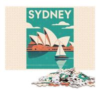 500 Piece Jigsaw Puzzles Game Sydney Opera House Travel Poster Wooden Puzzles Educational Game Challenge Toy As A 500pcs (52x38cm)