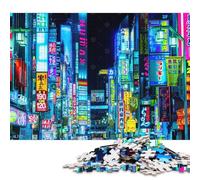 500 Piece Jigsaw Puzzles Game Tokyo Japan Night Lights Wooden Puzzles Educational Game Challenge Toy As A 500pcs (52x38cm)