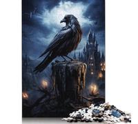 500 Piece Jigsaw Puzzles Gothic Raven Wooden Puzzles Educational Toys 500pcs (52x38cm)