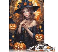 500 Piece Jigsaw Puzzles Halloween Cartoon Girl Square Jigsaw Puzzles, for Adults & Woodenboard Puzzles Puzzle for Summer Lovers 500pcs (52x38cm) 规则22：Jigsaw