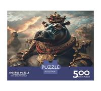 500 Piece Jigsaw Puzzles Hippopotamus King Wooden Puzzles Educational Toys 500pcs (52x38cm)
