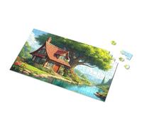 500 Piece Jigsaw Puzzles Idyllic Cottage By The River Picture Puzzle 1500 Piece Puzzle Toddlers Toys(300PCS)