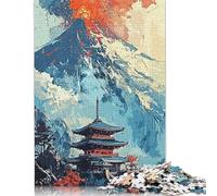 500 Piece Jigsaw Puzzles Japan Vintage Eruption Creative Square Wooden Jigsaw Puzzles for Adults 500pcs (52x38cm)